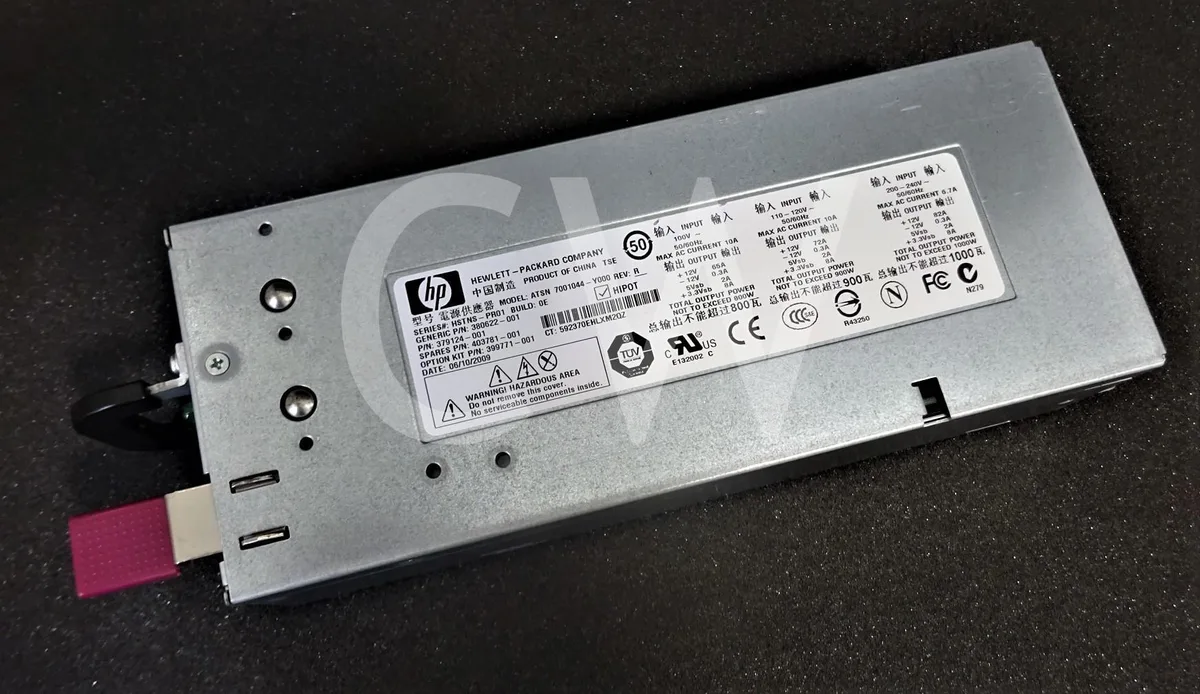 HP HP 1000 W Hot-Swap Redundant Server Power Supply 399771-001 — product photo