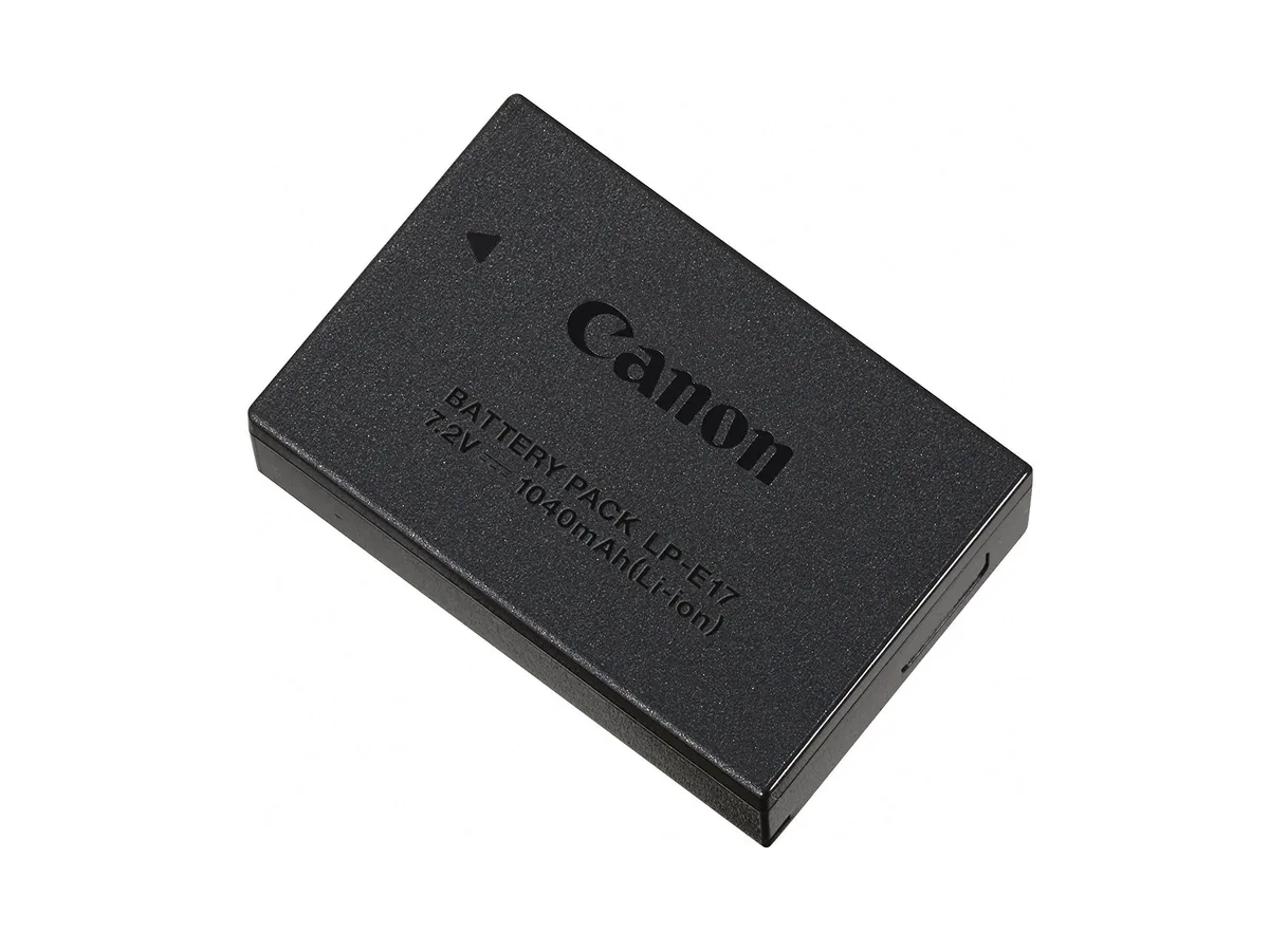 Two Canon LP-E17 lithium-ion batteries, 1040 mAh each