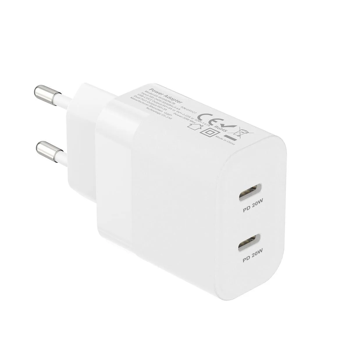 No Sew No Sew 20W Dual USB-C EU Travel Charger — product photo
