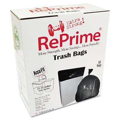Heritage Heritage Can Liners 55gal 1.3mil Black 40" x 53" 50/Box H8053PK RC1 — product photo