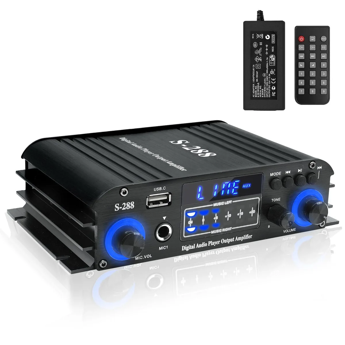  BOSS AUDIO S-288 4 Channel Bluetooth 5.0 Receiver 50W x 4 RMS 1200W Max — product photo