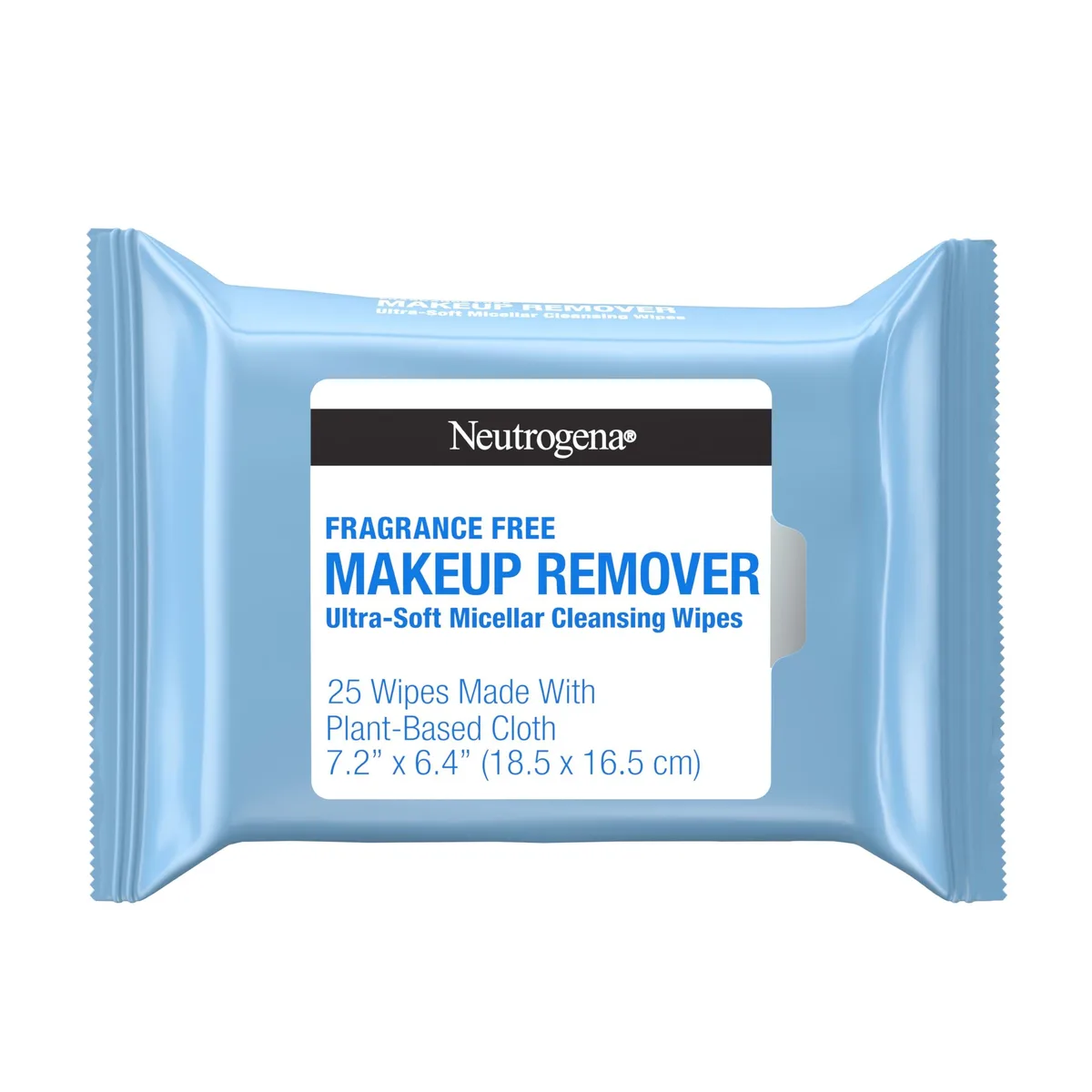Blue rectangular pack of 25 Neutrogena Hydro Boost makeup remover wipes