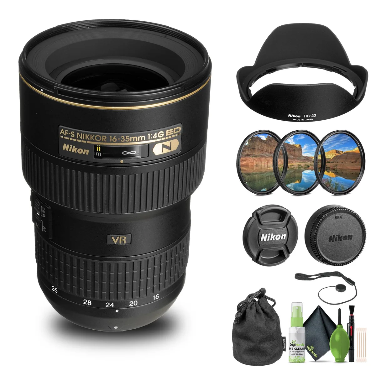 Nikon Inc Nikon AF-S NIKKOR 16-35mm f/4G ED VR Lens + Filter Kit + Cap Keeper + Cleaning Kit — product photo