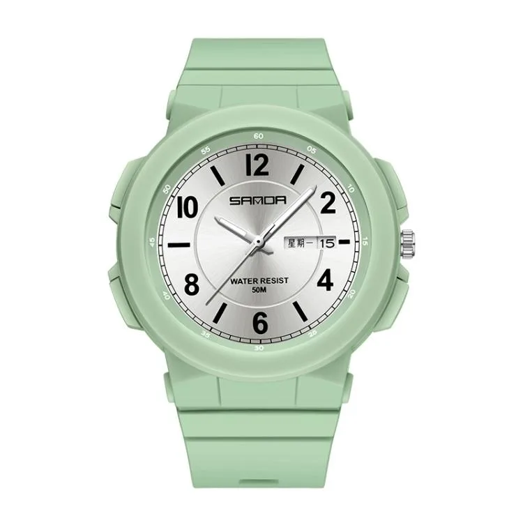 allentian allentian 6097 TPU Strap Dual Calendar Waterproof Watch Matcha Green — product photo