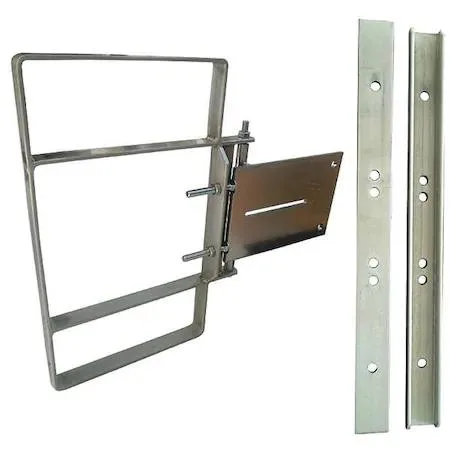 Silver galvanized steel adjustable safety gate, 22 3/4in high, fits 25in to 27 1/2in openings