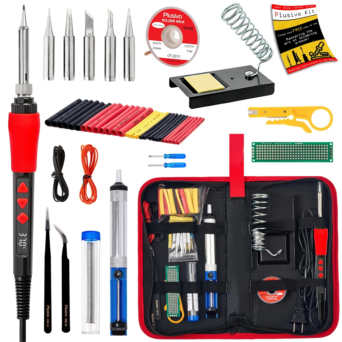  60W 120V Soldering Iron Kit 21-in-1 Digital Display 5 Tips — product photo