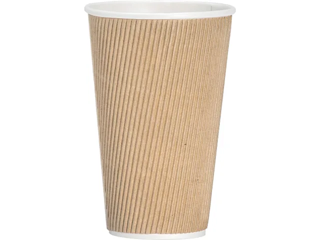 Genuine Joe Genuine Joe 11257PK Ripple Hot Cups Brown 16 fl oz 25/Pack — product photo
