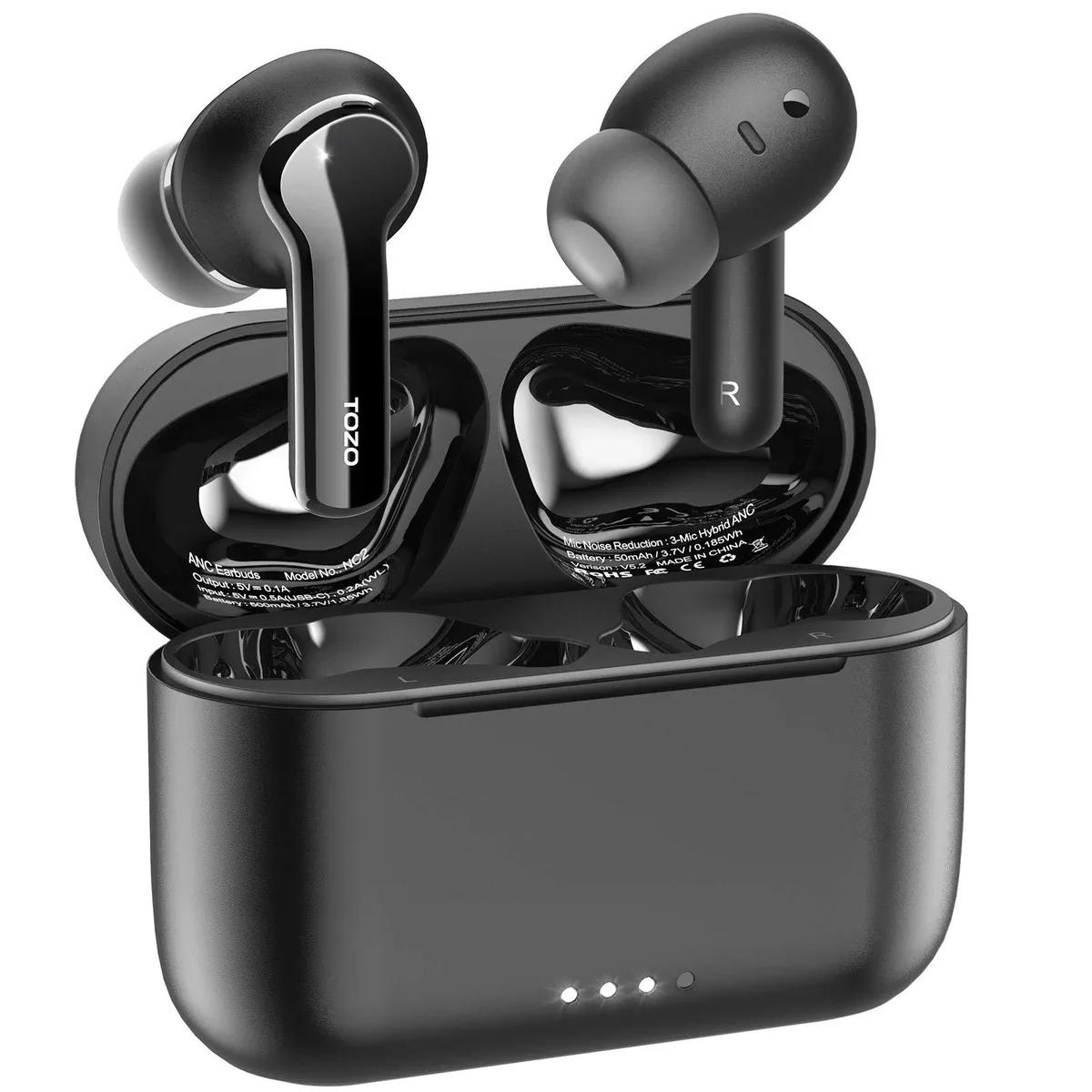 TOZO Store TOZO NC2 Wireless Earbuds Hybrid ANC Black — product photo