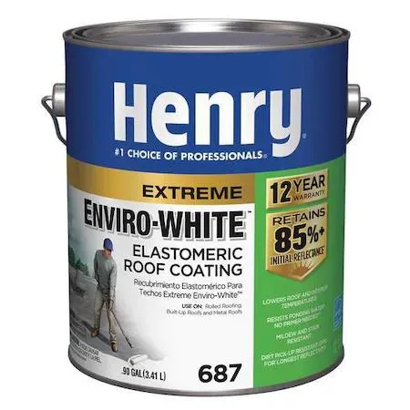 White pail of Henry elastomeric roof coating, 0.9 gal