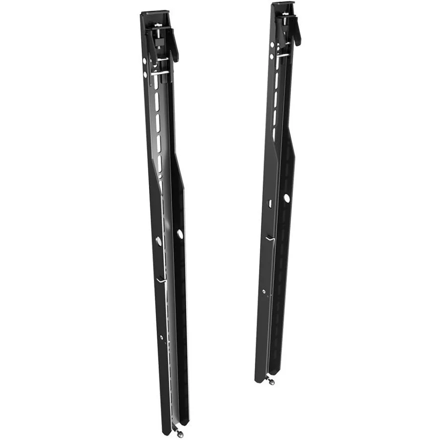 Pair of vertical video wall display brackets in metal finish