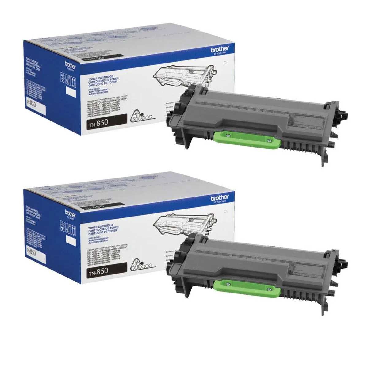 Brother Brother TN850 2 Pack High Yield Toner Cartridges (Genuine Brands) — product photo
