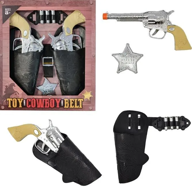 St. Patrick's 9 Piece Cowboy Sheriff Belt Set Pretend Play — product photo