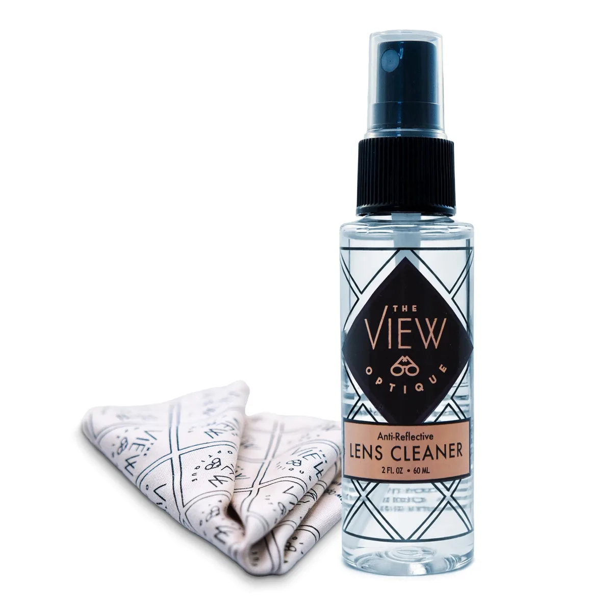  View Optique Anti-Reflective Lens Cleaner Spray Kit 2oz + Microfiber Cloth — product photo