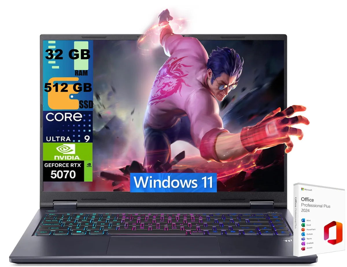 Acer America Acer America Predator Helios Neo 14 AI gaming laptop 32GB 512GB Core Ultra 9 285H RTX 5070 — product photo