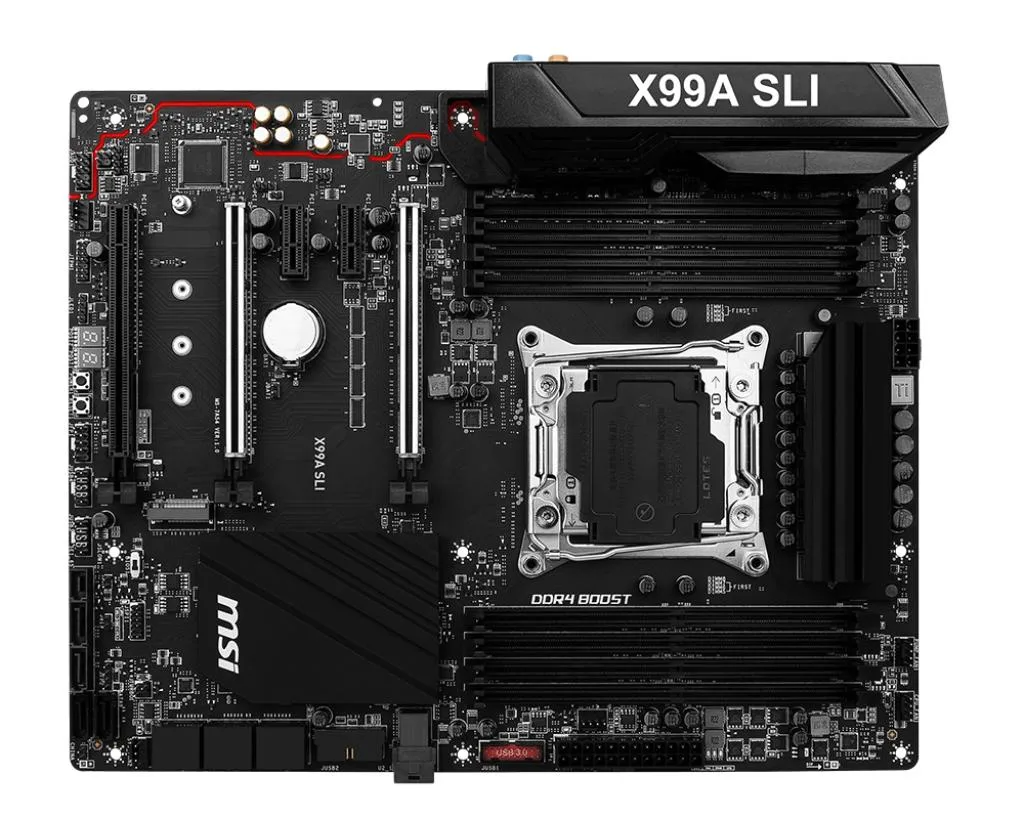 MSI MSI X99A SLI Intel X99 LGA 2011-v3 128GB DDR4 ATX motherboard — product photo