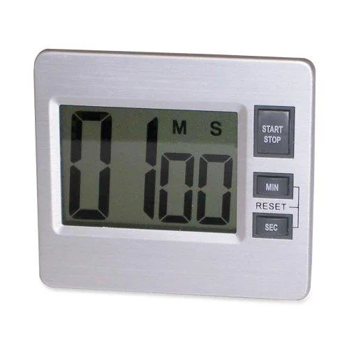 Tatco 52410 digital timer desktop silver black with magnet and stand