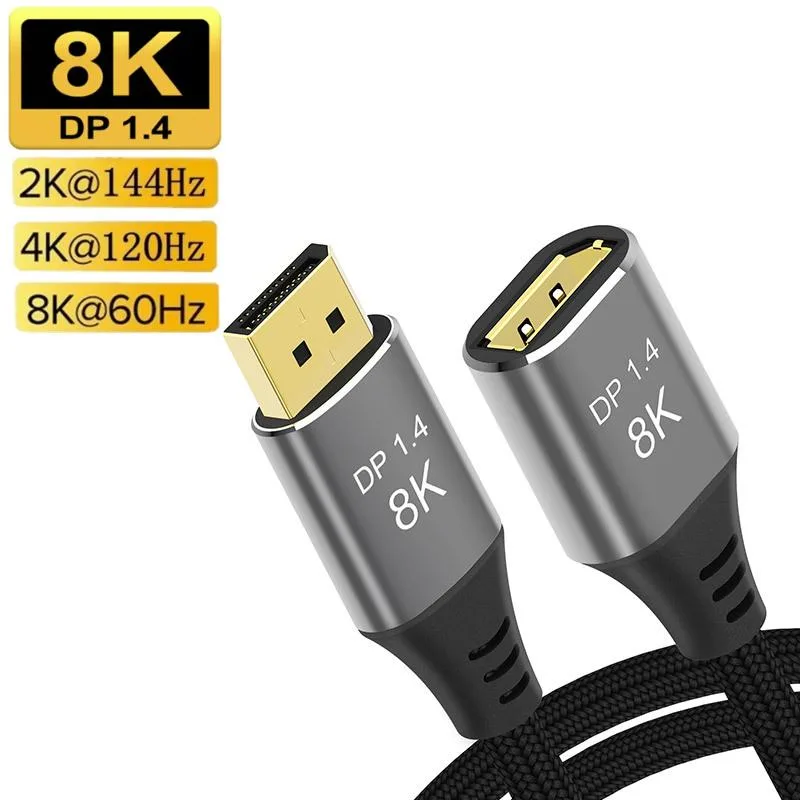 LUOM LUOM TJ-A028 DisplayPort cable 6.6 ft male to female 8K 60Hz 32.4 Gbps — product photo