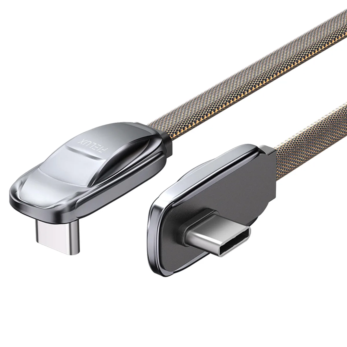 FIELUX FIELUX L-Shape 240W USB-C to USB-C Cable 6ft Braided — product photo