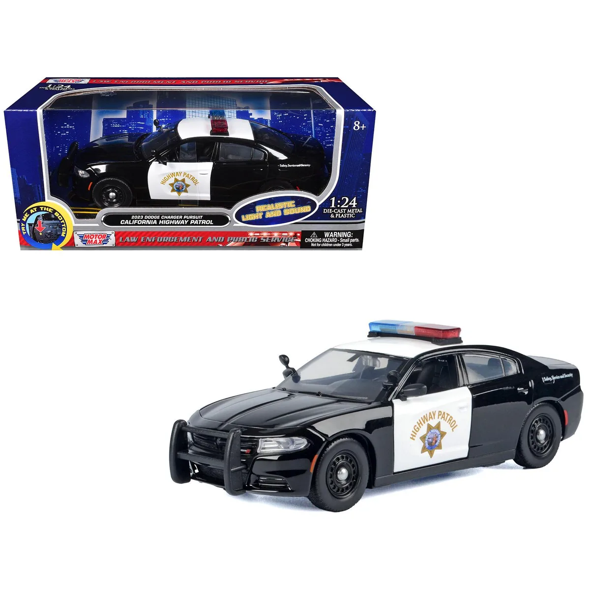 MOTORMAX MOTORMAX 2023 Dodge Charger Pursuit CHP 1/24 Diecast Police Car — product photo