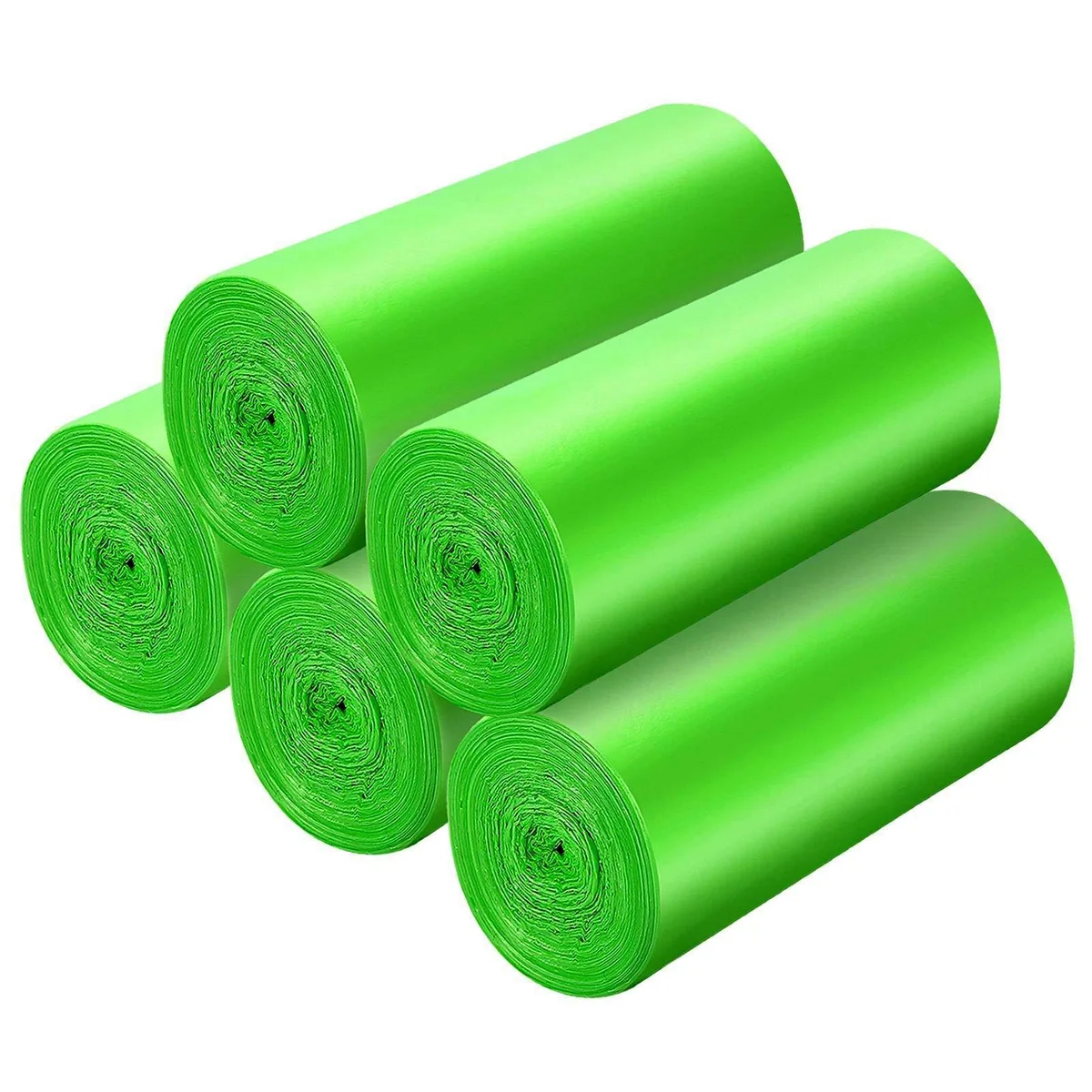 Three packs of white biodegradable 4-gallon trash bags