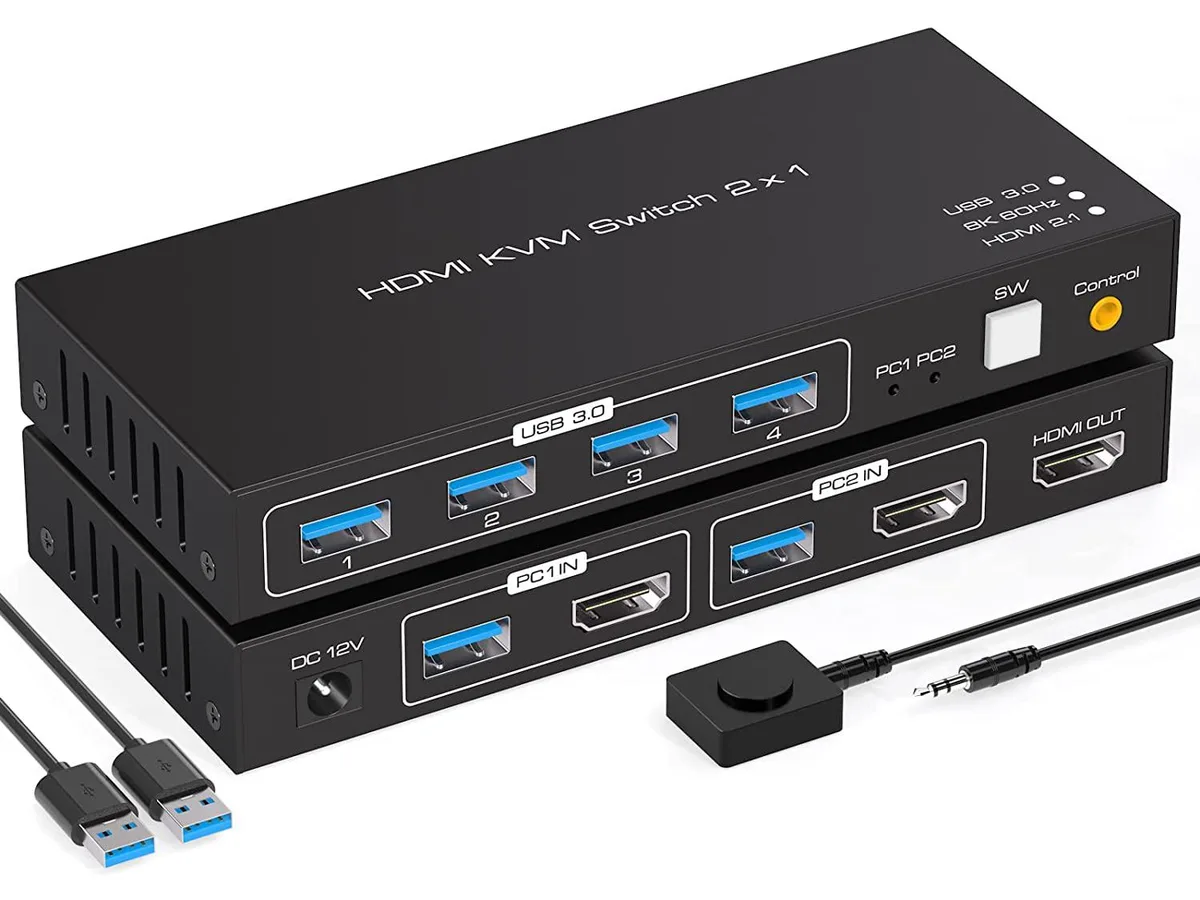 AUTYUE AUTYUE 2 Port HDMI KVM Switch 8K 60Hz 4K 120Hz 4 USB 3.0 — product photo