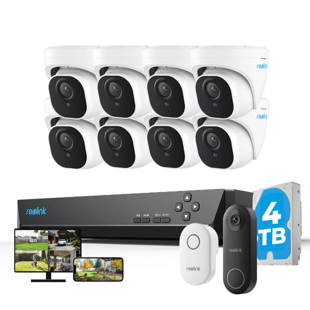 Reolink Reolink RLK16-820D8-A 16ch 4K PoE System 4TB 8cams + WiFi Doorbell — product photo