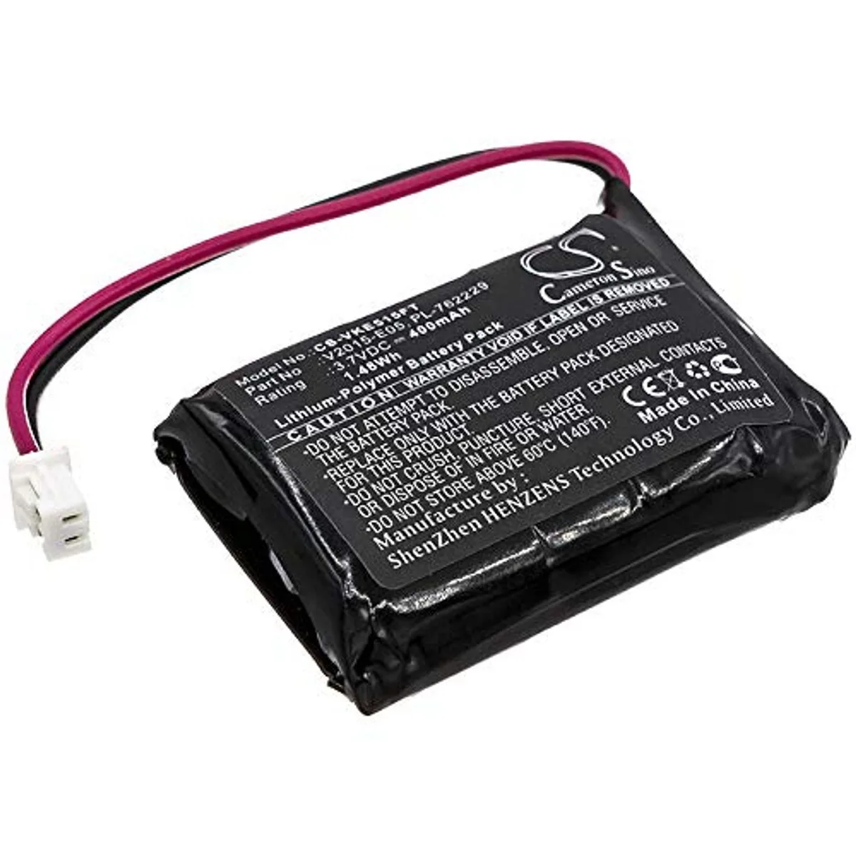  Cameron Sino E05 cell phone battery 400mAh 1.48Wh PL-762229 — product photo