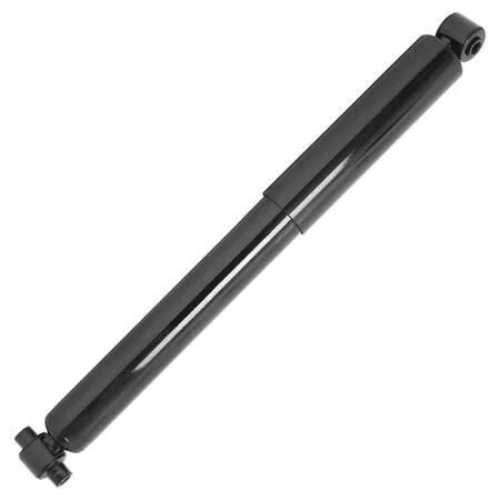 Silver cylindrical rear shock absorber with piston rod and mounting eyelets