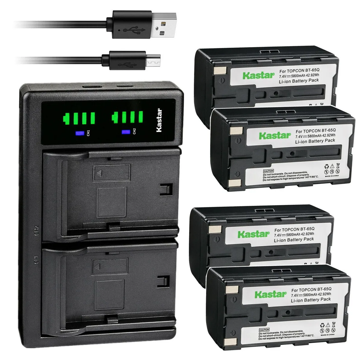 Kastar Kastar 4-Pack BT-65Q Li-Ion Battery &amp; LTD2 USB Charger — product photo