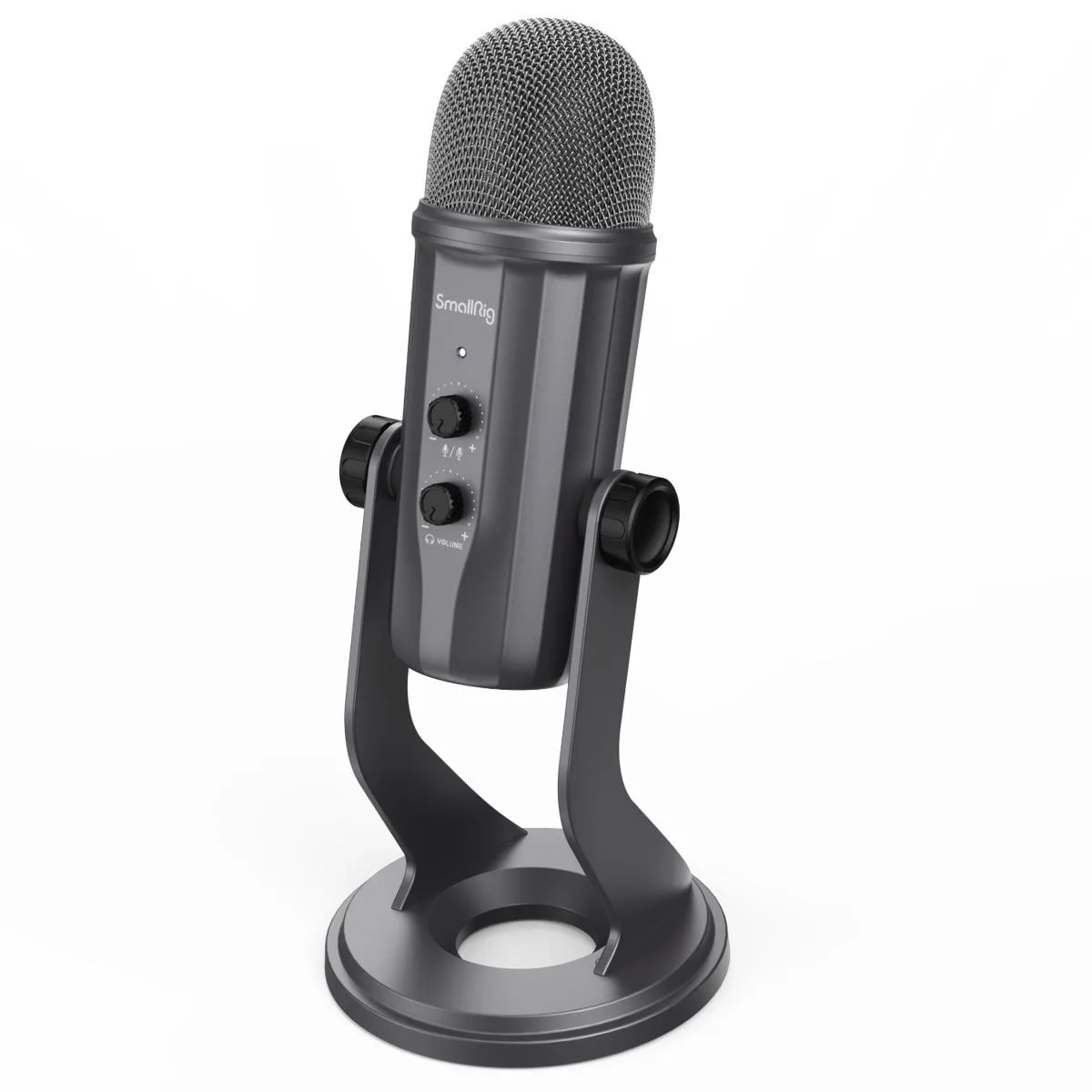 SmallRig Forevala U50 USB microphone in silver metal finish with desk stand