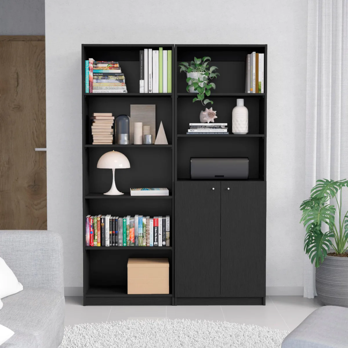tuphen tuphen Black 2-Piece Living Room Set bookshelves — product photo