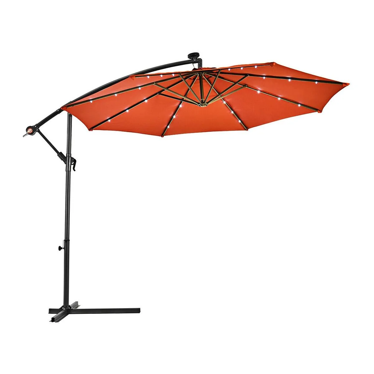 SlickBlue SlickBlue 10 ft Patio Hanging Solar LED Umbrella Orange — product photo