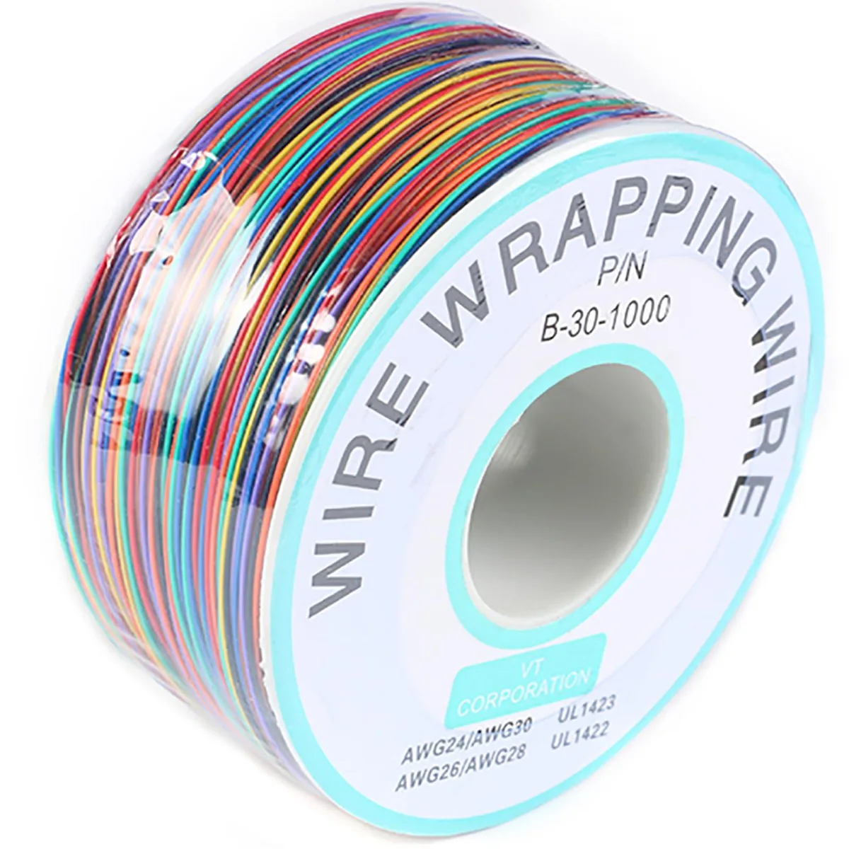  RCA 8-Color Electronic Wire 30 AWG Solid Core 250m/820ft Tinned Copper — product photo