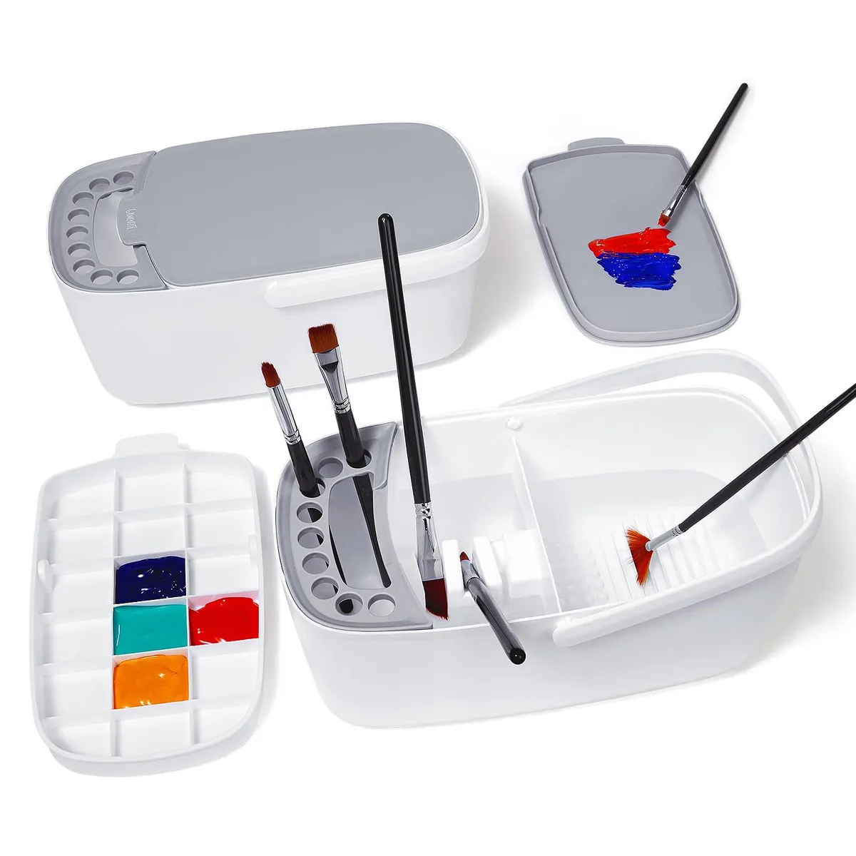 Avery PBC 3-in-1 Brush Cleaner Set 18-Well Palette White Grey — product photo
