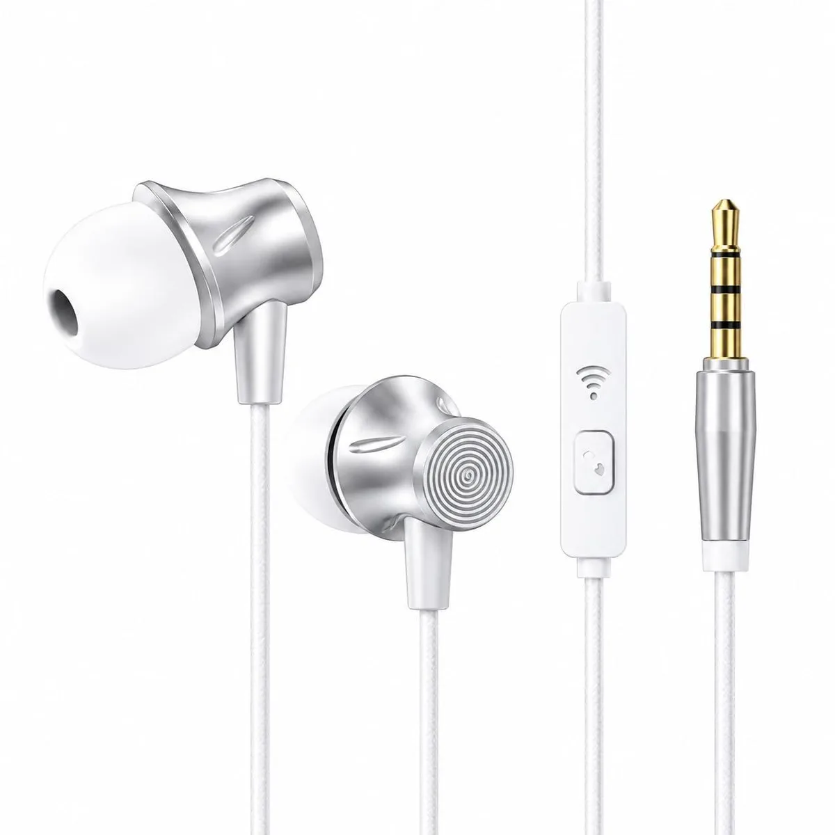 No Sew No Sew YHEJ-01 White Wired Earbuds 3.5mm In-Ear — product photo