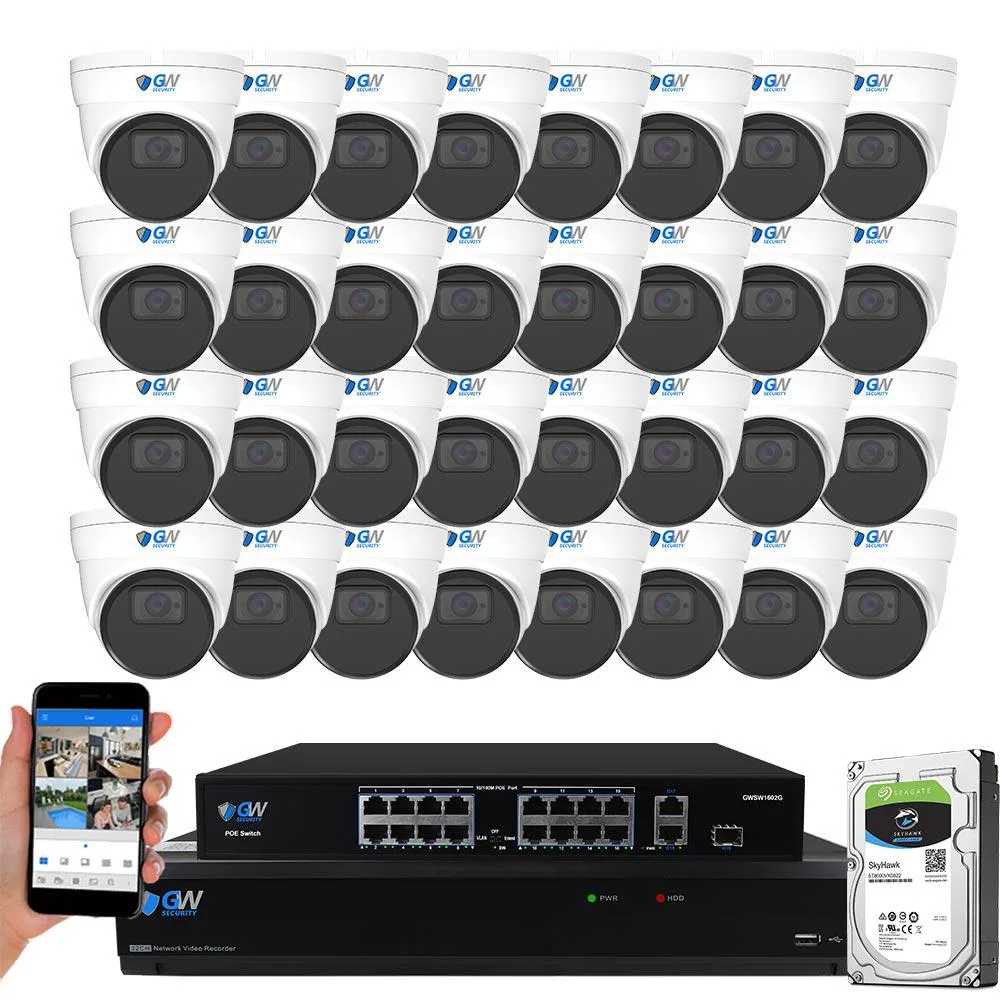 GW Security Inc. GW Security GW5532NS 32CH 12MP NVR Kit 2TB HDD 32 Dome Cameras — product photo