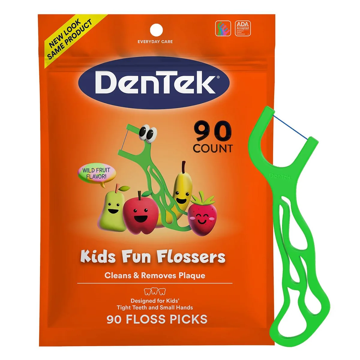Pack of 90 wild fruit flavoured floss picks for kids