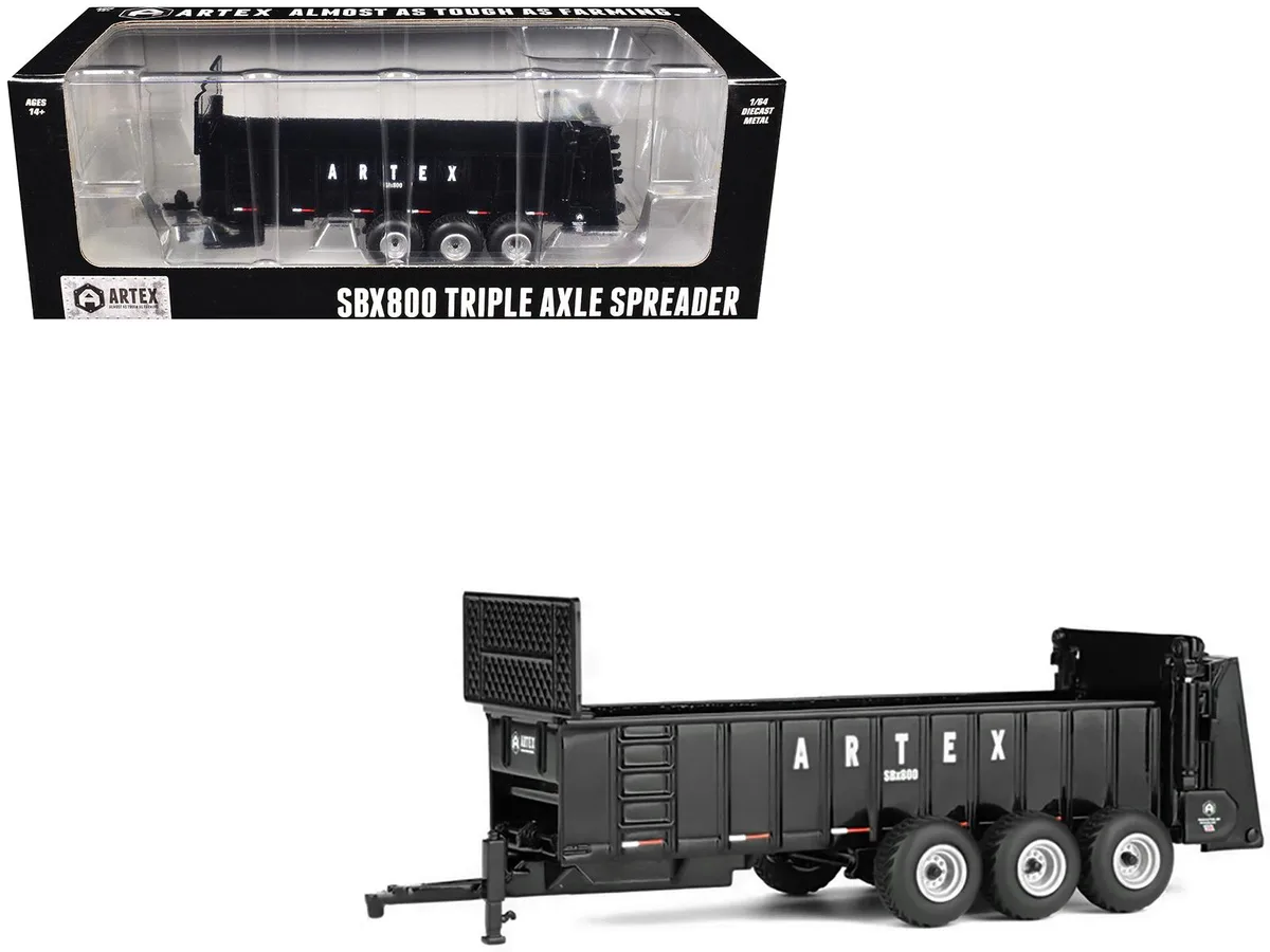 SpecCast Collectibles SpecCast Collectibles Artex SBX800 Triple Axle Spreader Black 1/64 Diecast Hobby Collectible — product photo