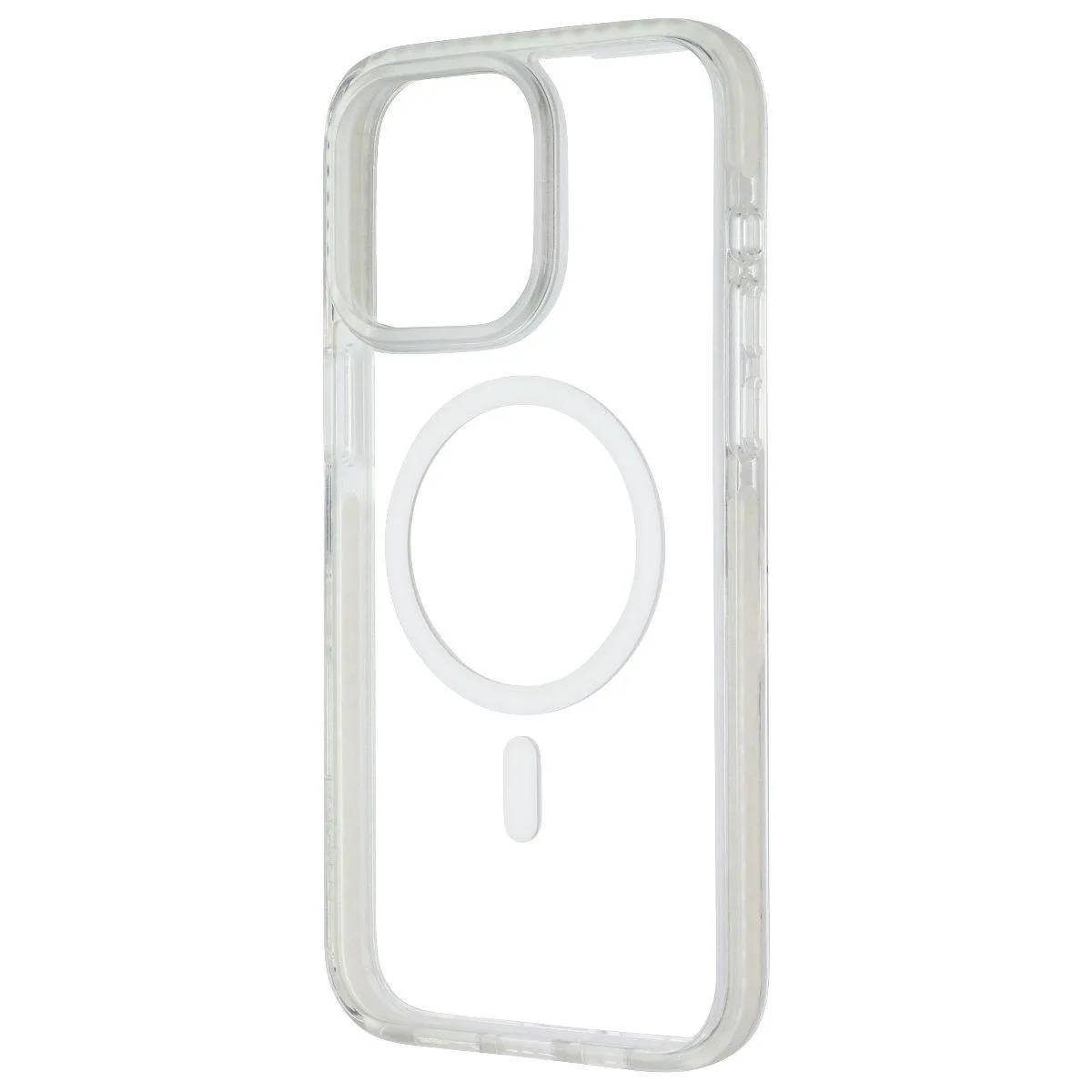 White transparent rigid plastic MagSafe case for iPhone 15 Pro Max