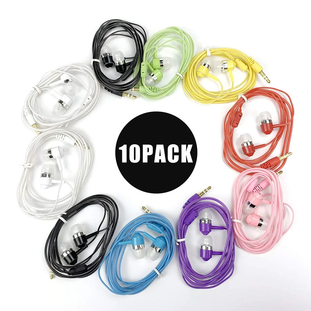 No Sew No Sew BC-102 In-Ear Earbuds 10 Pack 3.5mm Mixed Colors — product photo