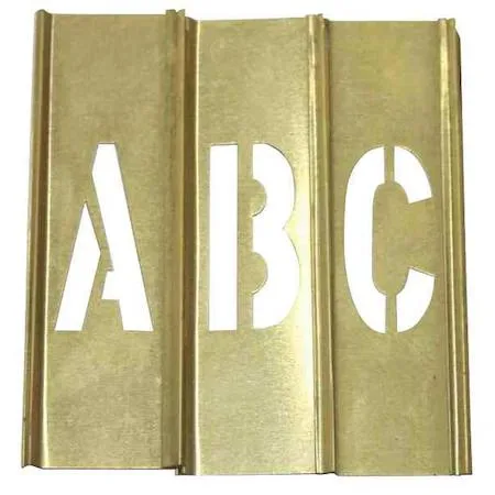 Brass stencil letters and numbers kit 33 pieces 2 inch height