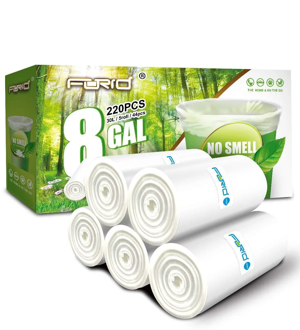 FORID Clear Garbage Bags 8 Gallon 220 Count — product photo
