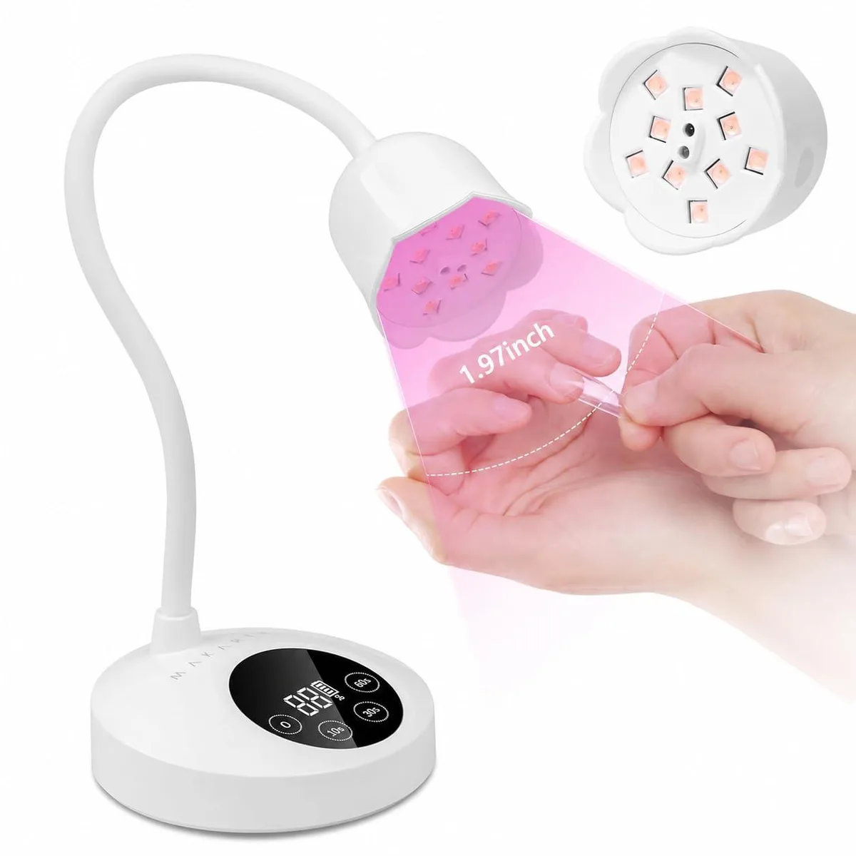  Makartt UV LED Nail Lamp Gooseneck 10W 10 Beads 10s Flash Cure — product photo