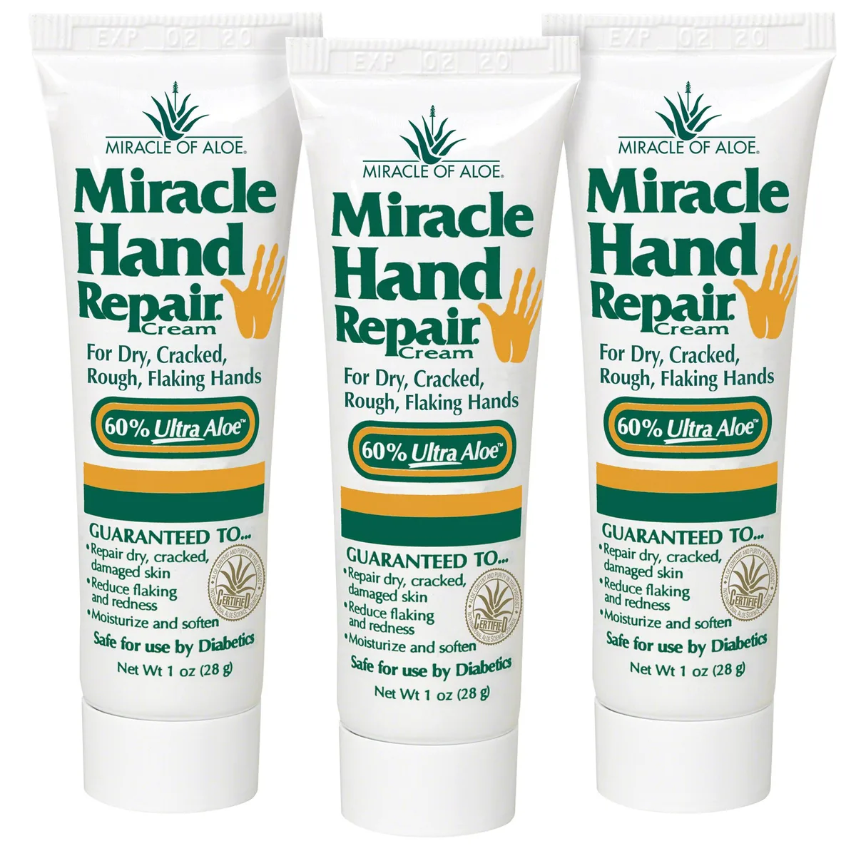 Miracle of Aloe Miracle of Aloe Hand Repair Cream 60% Ultra-Aloe 1 Oz 3-Pack skin care — product photo