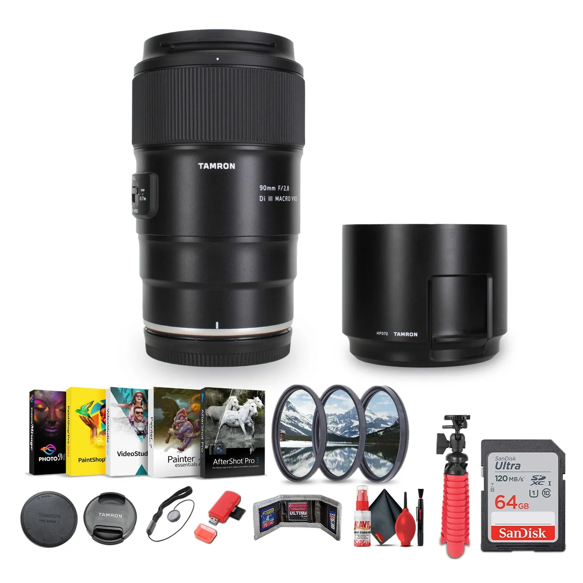 Tamron Tamron 90mm f/2.8 Di III VXD Macro Lens (Nikon Z) + Sling Backpack + Accessories Kit — product photo