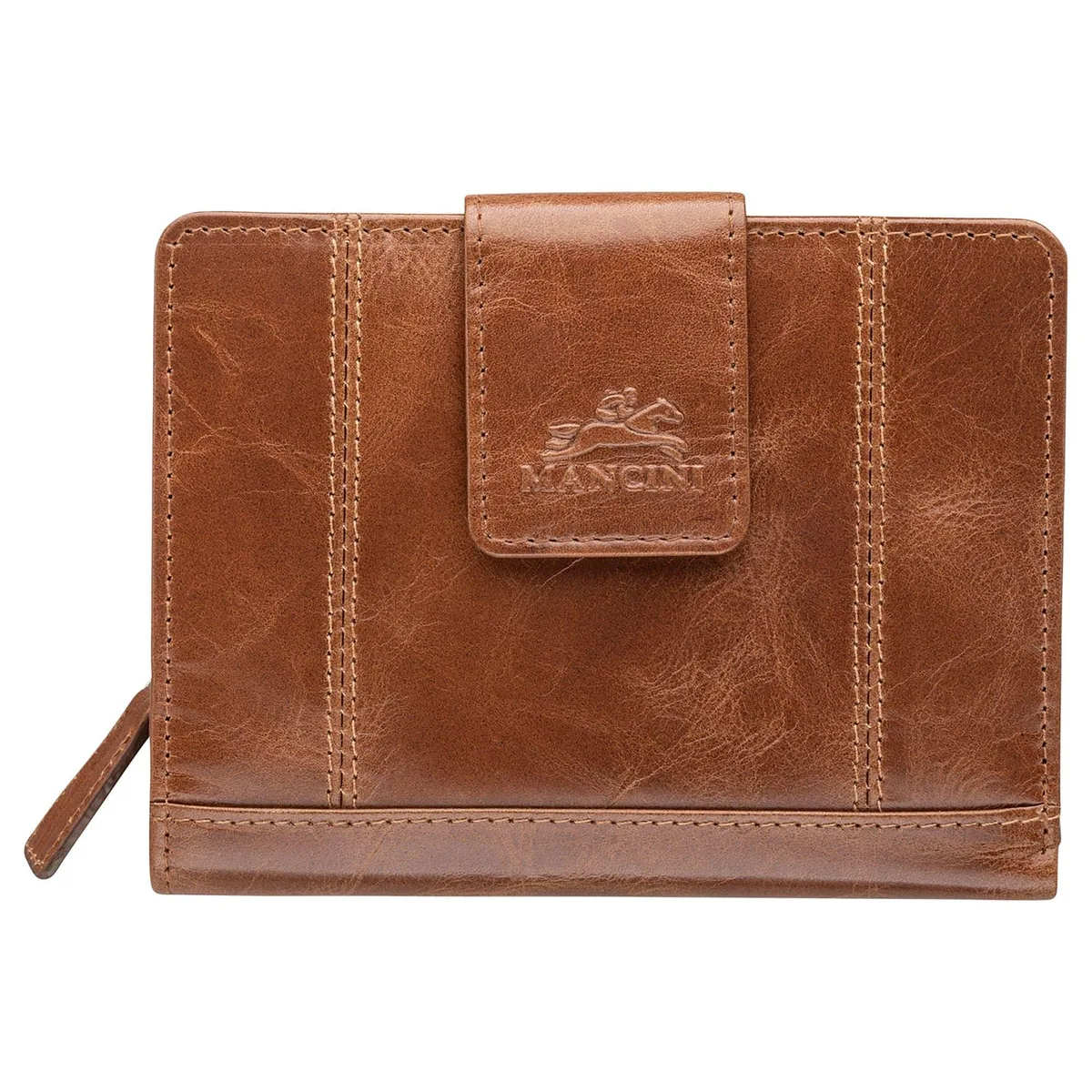 Mancini Leather Goods Mancini Leather Goods Casablanca RFID Medium Clutch Wallet Cognac — product photo