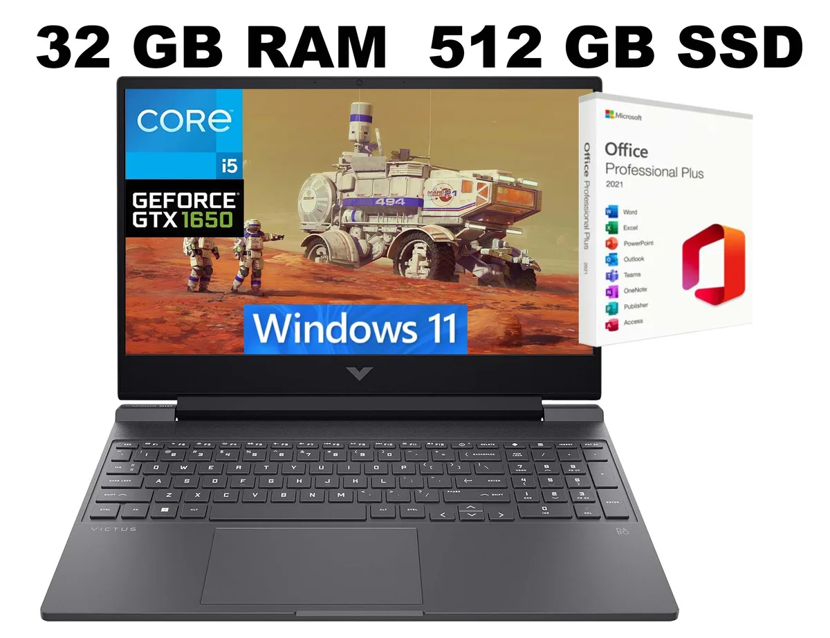 HP HP Victus 15 gaming laptop i5-12450H GTX 1650 32GB 512GB 144Hz — product photo