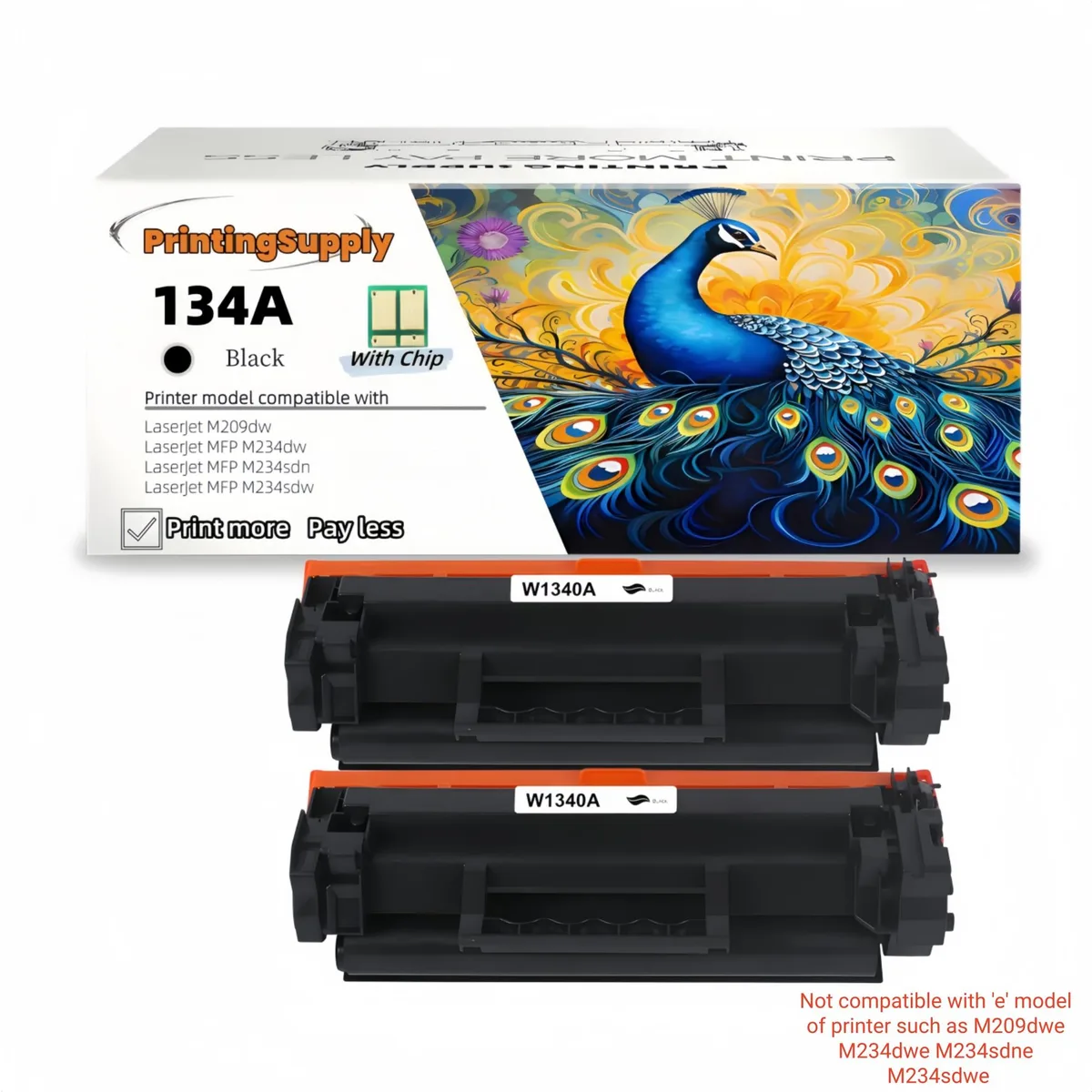 Aster Graphics Inc Aster Graphics Inc 134A W1340A 2 Pack Black Toner Cartridge — product photo