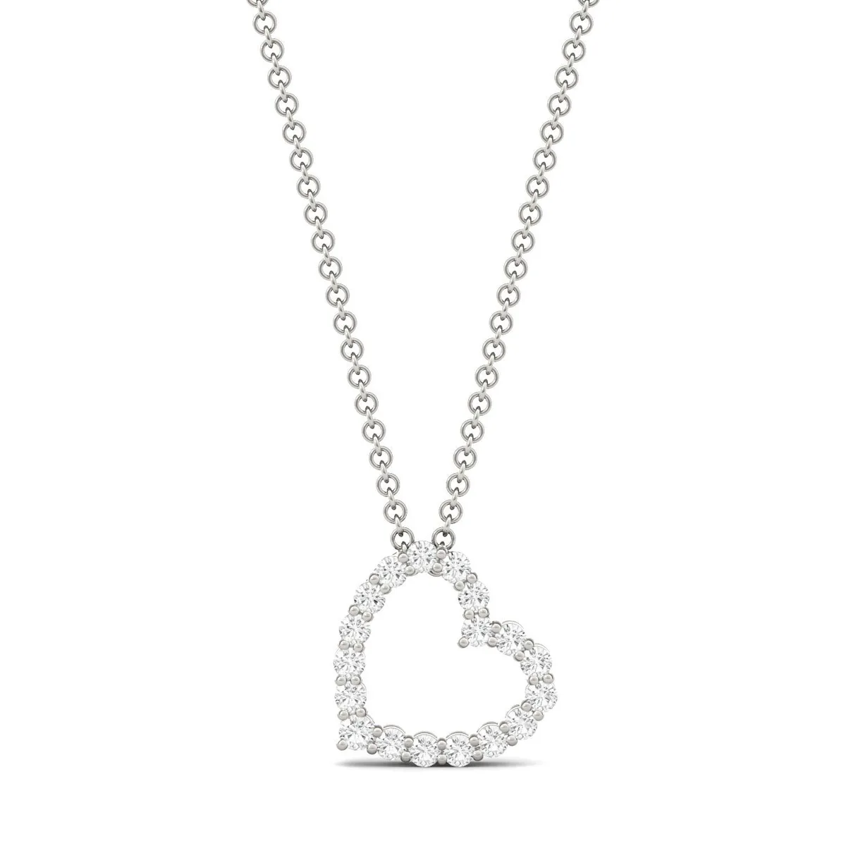 Charles &amp; Colvard Charles &amp; Colvard 14K White Gold Moissanite 1.7mm Round Pendant Necklace 0.28cttw DEW — product photo