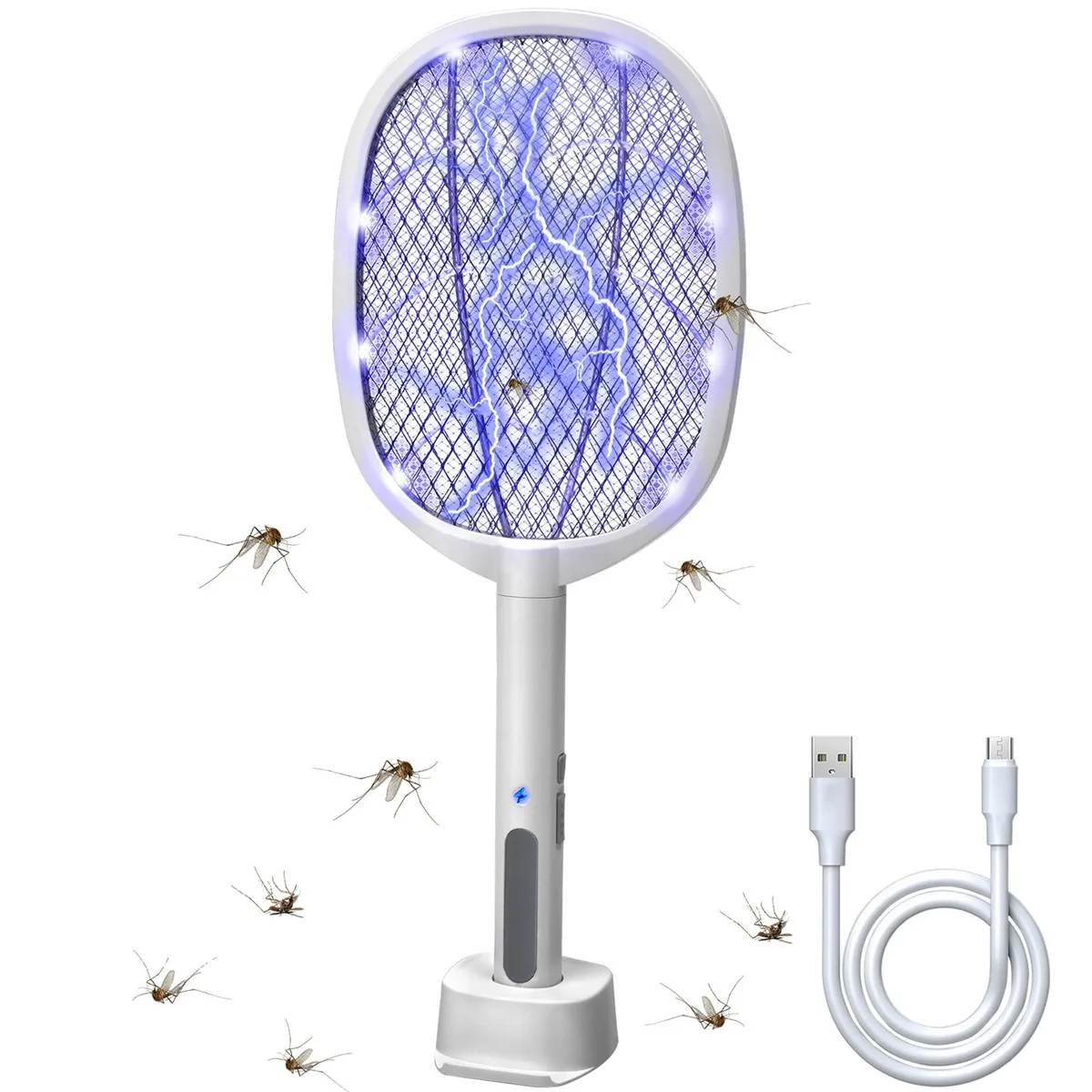 Lulu Home 2-in-1 Electric Bug Zapper Racket 3000V USB Charging — product photo